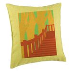 Casa si Gradina - Textile si covoare - Perne si pilote - Perne decorative - Perna Decorativa, Model Bridge Art, 40x40 cm, Verde, Husa Detasabila, Burduf - Infinity.ro