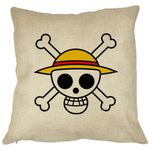 Casa si Gradina - Textile si covoare - Perne si pilote - Perne decorative - Perna Decorativa cu One Piece, 40x40 cm, Husa Detasabila, Burduf - Infinity.ro