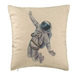Casa si Gradina - Textile si covoare - Perne si pilote - Perne decorative - Perna Decorativa, Model On the Moon, 40x40 cm, Bej, Husa Detasabila, Burduf - Infinity.ro