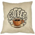 Casa si Gradina - Textile si covoare - Perne si pilote - Perne decorative - Perna Decorativa, Coffe Lover, 40x40 cm, Husa Detasabila, Burduf - Infinity.ro
