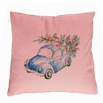 Casa si Gradina - Textile si covoare - Perne si pilote - Perne decorative - Perna Decorativa cu tematica de Craciun, 21, 40x40 cm, Roz, Husa Detasabila, Burduf - Infinity.ro