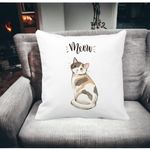 Casa si Gradina - Textile si covoare - Perne si pilote - Perne decorative - Perna Decorativa, Meow, 40x40 cm, Alb mat, Husa Detasabila, Burduf - Infinity.ro