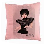 Casa si Gradina - Textile si covoare - Perne si pilote - Perne decorative - Perna Decorativa, Model Wednesday Addams Dancing Hands 3, 40x40 cm, Roz, Husa Detasabila, Burduf - Infinity.ro