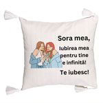 Casa si Gradina - Textile si covoare - Perne si pilote - Perne decorative - Perna Decorativa cu Franjuri Sora mea 14, 45x45 cm, Cu fermoar - Infinity.ro