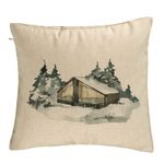 Casa si Gradina - Textile si covoare - Perne si pilote - Perne decorative - Perna Decorativa cu tematica de Craciun, 6, 40x40 cm, Bej, Husa Detasabila, Burduf - Infinity.ro