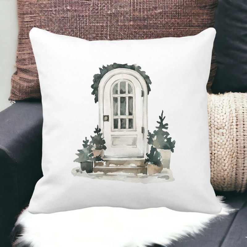 Casa si Gradina - Textile si covoare - Perne si pilote - Perne decorative - Perna Decorativa cu tematica de Craciun, 8, 40x40 cm, Alb mat, Husa Detasabila, Burduf - Infinity.ro