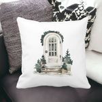 Casa si Gradina - Textile si covoare - Perne si pilote - Perne decorative - Perna Decorativa cu tematica de Craciun, 8, 40x40 cm, Alb mat, Husa Detasabila, Burduf - Infinity.ro