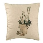 Casa si Gradina - Textile si covoare - Perne si pilote - Perne decorative - Perna Decorativa cu tematica de Craciun, 9, 40x40 cm, Bej, Husa Detasabila, Burduf - Infinity.ro
