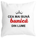Casa si Gradina - Textile si covoare - Perne si pilote - Perne decorative - Perna Decorativa pentru Bunica 9, 40x40 cm, Alb mat, Husa Detasabila, Burduf - Infinity.ro