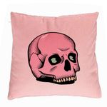 Casa si Gradina - Textile si covoare - Perne si pilote - Perne decorative - Perna Decorativa cu motiv Craniu de Halloween, 2, 40x40 cm, Roz, Husa Detasabila, Burduf - Infinity.ro