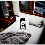 Casa si Gradina - Textile si covoare - Perne si pilote - Perne decorative - Perna Decorativa Wednesday Addams 2,40x40 cm, Alb mat, Husa Detasabila, Burduf - Infinity.ro