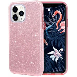 Husa de protectie pentru iPhone 13 Pro Max, cu efect sclipitor, fabricata din material TPU roz