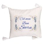 Casa si Gradina - Textile si covoare - Perne si pilote - Perne decorative - Perna Decorativa cu Franjuri pentru Socrul 1, 45x45 cm, Cu fermoar - Infinity.ro