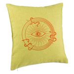 Casa si Gradina - Textile si covoare - Perne si pilote - Perne decorative - Perna Decorativa, Model Mystic Eye, 40x40 cm, Verde, Husa Detasabila, Burduf - Infinity.ro