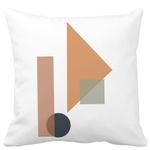 Casa si Gradina - Textile si covoare - Perne si pilote - Perne decorative - Perna Decorativa Forme Geometrice 1, Multicolor, 40x40 cm, Alb mat, Husa Detasabila, Burduf - Infinity.ro