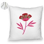 Casa si Gradina - Textile si covoare - Perne si pilote - Perne decorative - Perna Decorativa Fluffy, Model Florale Red Paradise, 40x40 cm, Alb, Husa Detasabila, Burduf - Infinity.ro