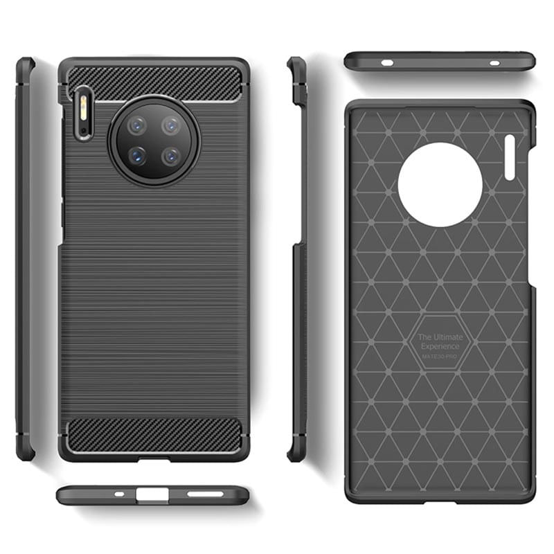 Laptop, Telefoane si Tablete - Telefoane mobile si accesorii - Accesorii Telefoane - Huse telefoane - Husa de protectie neagra cu insertii de carbon pentru Huawei Mate 30 - Stil si rezistenta intr-un design modern - Infinity.ro