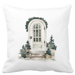 Casa si Gradina - Textile si covoare - Perne si pilote - Perne decorative - Perna Decorativa cu tematica de Craciun, 3, 40x40 cm, Alb mat, Husa Detasabila, Burduf - Infinity.ro