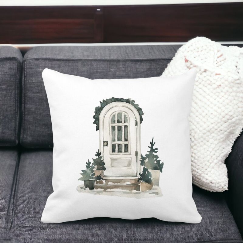 Casa si Gradina - Textile si covoare - Perne si pilote - Perne decorative - Perna Decorativa cu tematica de Craciun, 3, 40x40 cm, Alb mat, Husa Detasabila, Burduf - Infinity.ro