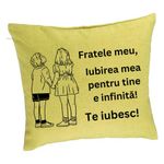 Casa si Gradina - Textile si covoare - Perne si pilote - Perne decorative - Perna Decorativa Fratele meu 4, 40x40 cm, Verde, Husa Detasabila, Burduf - Infinity.ro