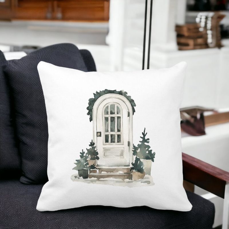 Casa si Gradina - Textile si covoare - Perne si pilote - Perne decorative - Perna Decorativa cu tematica de Craciun, 3, 40x40 cm, Alb mat, Husa Detasabila, Burduf - Infinity.ro