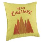 Casa si Gradina - Textile si covoare - Perne si pilote - Perne decorative - Perna Decorativa de Craciun Brazi color si text, 40x40 cm, Verde, Husa Detasabila, Burduf - Infinity.ro