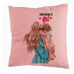 Casa si Gradina - Textile si covoare - Perne si pilote - Perne decorative - Perna Decorativa, Model Mommys Girl, 40x40 cm, Roz, Husa Detasabila, Burduf - Infinity.ro