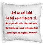 Casa si Gradina - Textile si covoare - Perne si pilote - Perne decorative - Perna Decorativa Fluffy, Model Ziua Indragostitilor, 40x40 cm, Alb, Husa Detasabila, Burduf - Infinity.ro