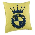 Casa si Gradina - Textile si covoare - Perne si pilote - Perne decorative - Perna Decorativa, Model Emblema BMW King, 40x40 cm, Verde, Husa Detasabila, Burduf - Infinity.ro