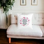 Casa si Gradina - Textile si covoare - Perne si pilote - Perne decorative - Perna Decorativa cu Model pentru Mama cu text 40x40 cm, Alb mat, Husa Detasabila, Burduf - Infinity.ro