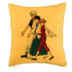 Casa si Gradina - Textile si covoare - Perne si pilote - Perne decorative - Perna Decorativa cu Gintama, 40x40 cm, Galben, Husa Detasabila, Burduf - Infinity.ro