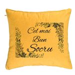 Casa si Gradina - Textile si covoare - Perne si pilote - Perne decorative - Perna Decorativa pentru Socrul 2, 40x40 cm, Galben, Husa Detasabila, Burduf - Infinity.ro