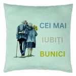 Casa si Gradina - Textile si covoare - Perne si pilote - Perne decorative - Perna Decorativa pentru Bunici 7, 40x40 cm, Verde Menta, Husa Detasabila, Burduf - Infinity.ro