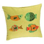 Casa si Gradina - Textile si covoare - Perne si pilote - Perne decorative - Perna Decorativa, Model Multicolor Pesti, 40x40 cm, Verde, Husa Detasabila, Burduf - Infinity.ro