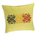 Casa si Gradina - Textile si covoare - Perne si pilote - Perne decorative - Perna Decorativa, Model cu Motive Locale, 40x40 cm, Verde, Husa Detasabila, Burduf - Infinity.ro