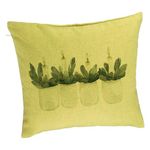 Casa si Gradina - Textile si covoare - Perne si pilote - Perne decorative - Perna Decorativa cu tematica de Craciun, Lumanari 2, 40x40 cm, Verde, Husa Detasabila, Burduf - Infinity.ro