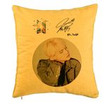 Casa si Gradina - Textile si covoare - Perne si pilote - Perne decorative - Perna Decorativa BTS Jungkook, 40x40 cm, Galben, Husa Detasabila, Burduf - Infinity.ro