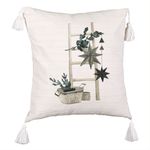 Casa si Gradina - Textile si covoare - Perne si pilote - Perne decorative - Perna Decorativa cu Franjuri cu tematica de Craciun, 12, 45x45 cm, Ecru, Cu fermoar - Infinity.ro