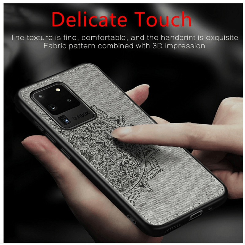Laptop, Telefoane si Tablete - Telefoane mobile si accesorii - Accesorii Telefoane - Huse telefoane - Husa gri cu motive Mandala pentru Samsung Galaxy S20 Ultra - Protectie spate, bumper si capac de protecti - Infinity.ro