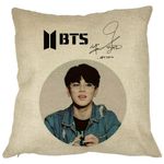 Casa si Gradina - Textile si covoare - Perne si pilote - Perne decorative - Perna Decorativa BTS Jimin, 40x40 cm, Husa Detasabila, Burduf - Infinity.ro