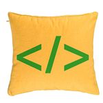 Casa si Gradina - Textile si covoare - Perne si pilote - Perne decorative - Perna Decorativa, Model IT Coder, 40x40 cm, Galben, Husa Detasabila, Burduf - Infinity.ro