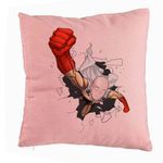 Casa si Gradina - Textile si covoare - Perne si pilote - Perne decorative - Perna Decorativa cu One Punch man, 40x40 cm, Roz, Husa Detasabila, Burduf - Infinity.ro
