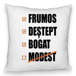 Casa si Gradina - Textile si covoare - Perne si pilote - Perne decorative - Perna Decorativa Fluffy, Model Frumos Destept Bogad Modest, 40x40 cm, Alb, Husa Detasabila, Burduf - Infinity.ro