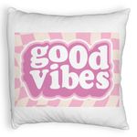 Casa si Gradina - Textile si covoare - Perne si pilote - Perne decorative - Perna Decorativa Fluffy, Model Good Vibes, 40x40 cm, Alb, Husa Detasabila, Burduf - Infinity.ro