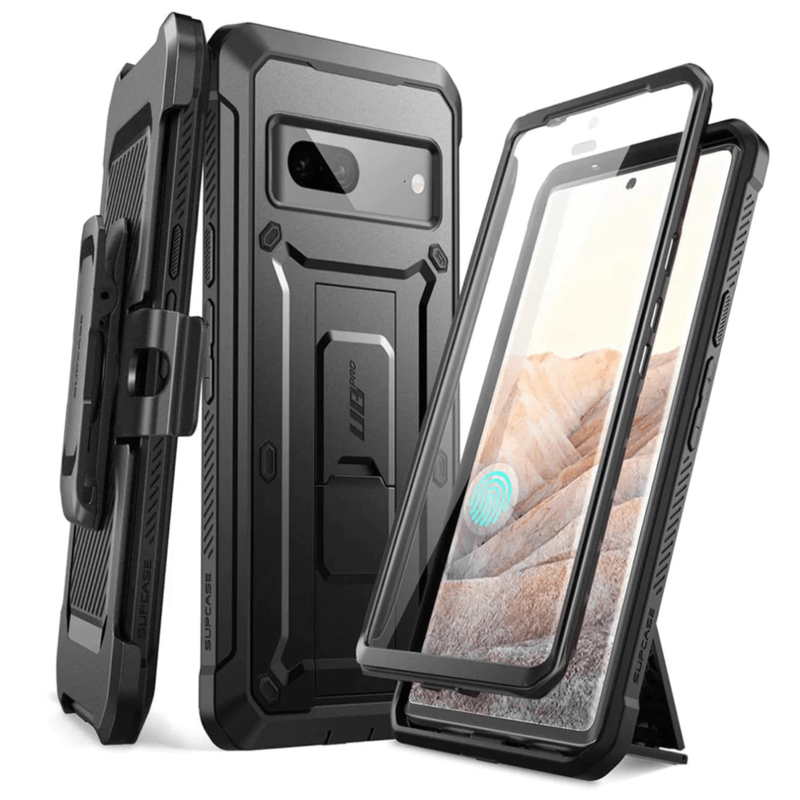 Laptop, Telefoane si Tablete - Telefoane mobile si accesorii - Accesorii Telefoane - Huse telefoane - Kit protectie pentru Google Pixel 7cu Husa 360° si toc de protectie Hyper Rigid Supacase Unicorn Beetle, Negru - Infinity.ro