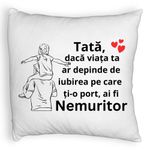 Casa si Gradina - Textile si covoare - Perne si pilote - Perne decorative - Perna Decorativa Fluffycu Text pentru Tata 8, 40x40 cm, Alb, Husa Detasabila, Burduf - Infinity.ro