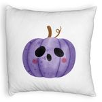Casa si Gradina - Textile si covoare - Perne si pilote - Perne decorative - Perna Decorativa Fluffy cu motiv de Halloween 10, 40x40 cm, Alb, Husa Detasabila, Burduf - Infinity.ro