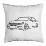 Casa si Gradina - Textile si covoare - Perne si pilote - Perne decorative - Perna Decorativa, Model BMW Lover, 40x40 cm, Alb Murdar, Husa Detasabila, Burduf - Infinity.ro