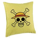 Casa si Gradina - Textile si covoare - Perne si pilote - Perne decorative - Perna Decorativa cu One Piece, 40x40 cm, Verde, Husa Detasabila, Burduf - Infinity.ro
