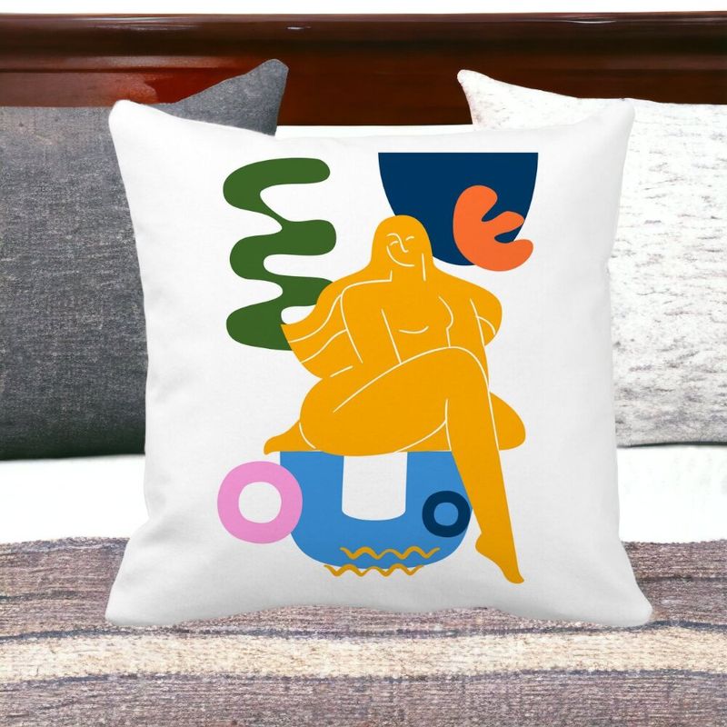 Casa si Gradina - Textile si covoare - Perne si pilote - Perne decorative - Perna Decorativa Patrata Abstracta 3,40x40 cm, Alb mat, Husa Detasabila, Burduf - Infinity.ro